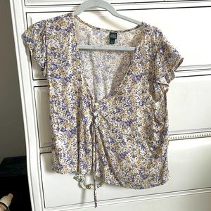 Short sleeved tie blouse